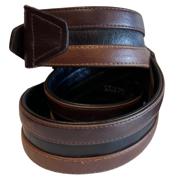 Unisex leather belt browns black 2” buckle 42” long - Picture 12 of 14